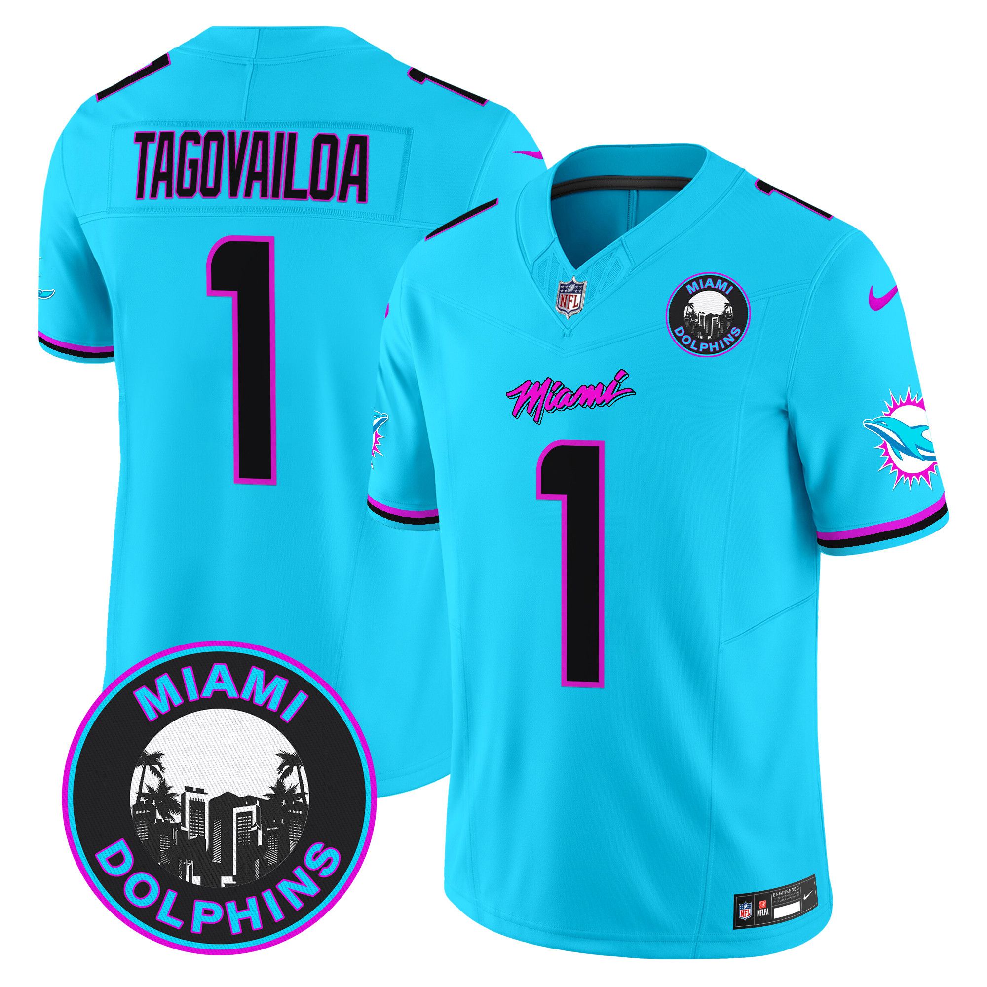Men Miami Dolphins #1 Tagovailoa Light Blue 2024 Nike Vapor Limited NFL Jersey style 1->indianapolis colts->NFL Jersey